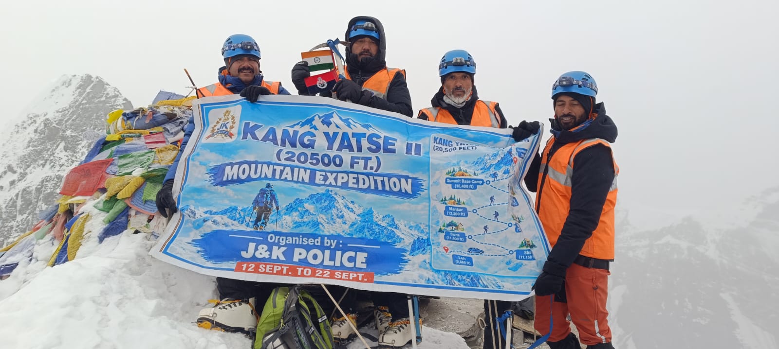 J&K Police Mountaineering Expedition Team scales Mount Kang Yatse II