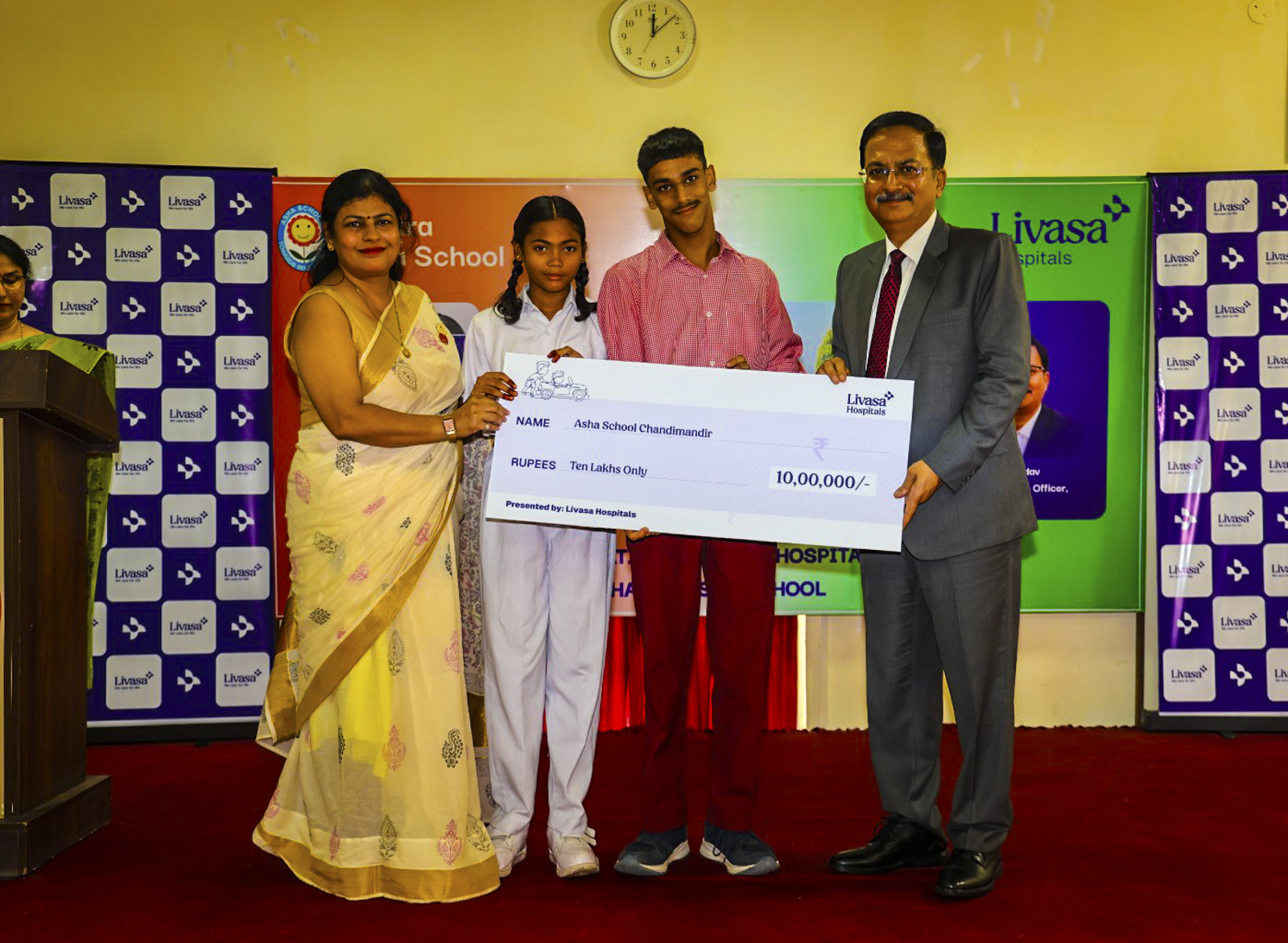 Livasa Hospitals contributes Rs 10 lakh to Asha School, Chandimandir