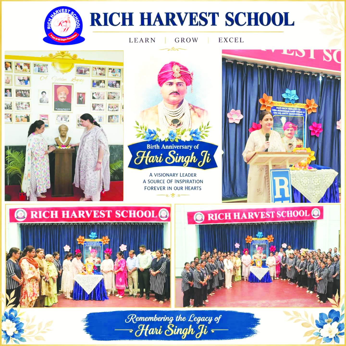 Maharaja Hari Singh’s 131st Birth Anniversary celebrated at Rich Harvest School Maharaja Hari Singh’s 131st Birth Anniversary celebrated at Rich Harvest School