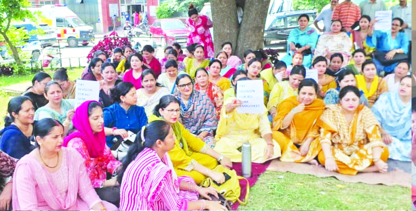 NHM Employees observe second day of 72-hour strike across Jammu Division NHM Employees observe second day of 72-hour strike across Jammu Division
