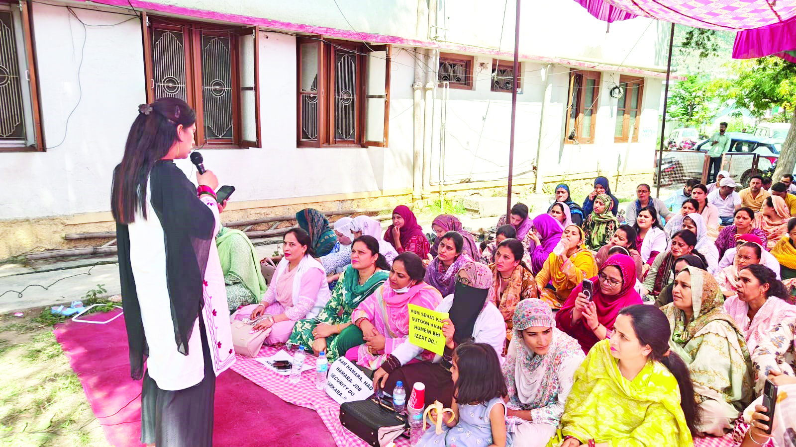NHM Employees ongoing strike enters 8th Day across J&K NHM Employees ongoing strike enters 8th Day across J&K
