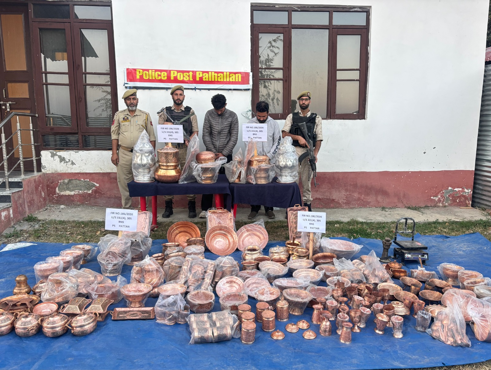 Police solve theft case; stolen copper utensils recovered, three arrested