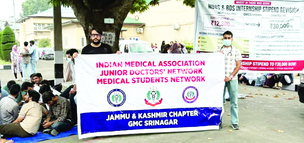 MBBS Interns’ Protest enters second day across Jammu Kashmir