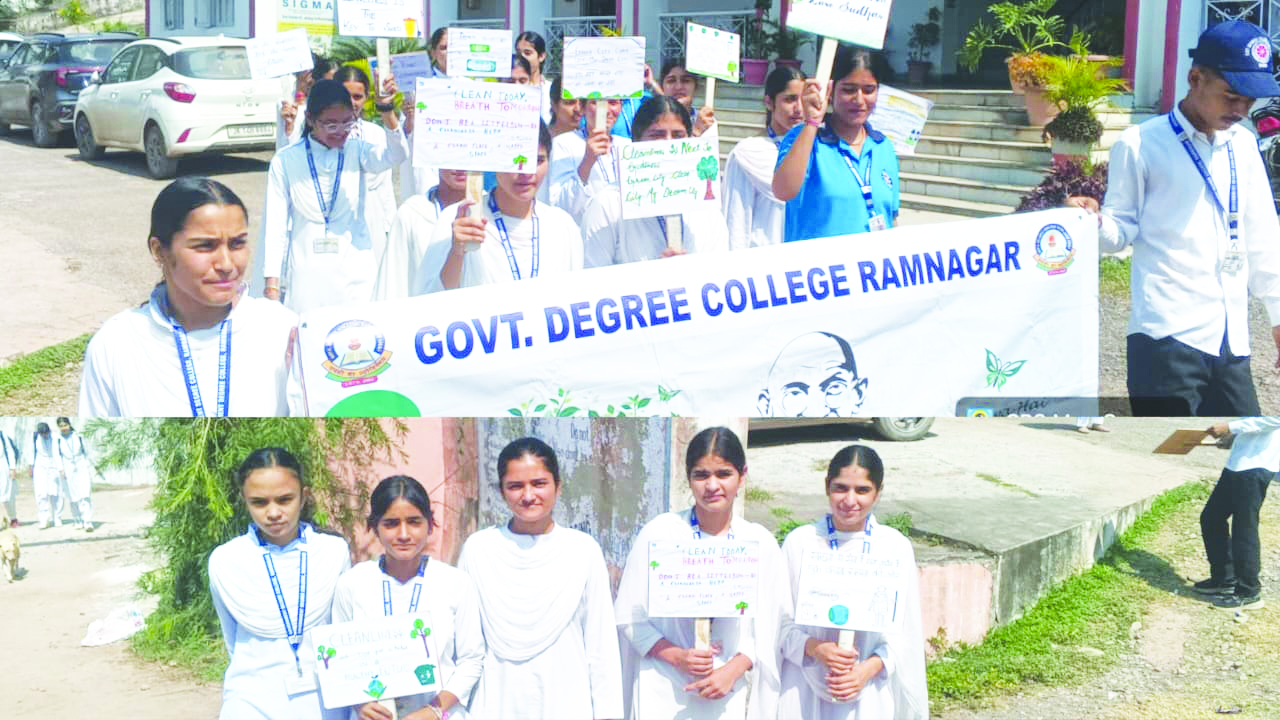 Slogan writing-cum-awareness rally organised under Swachhta Hi Seva Abhiyaan at GDC Ramnagar Slogan writing-cum-awareness rally organised under Swachhta Hi Seva Abhiyaan at GDC Ramnagar
