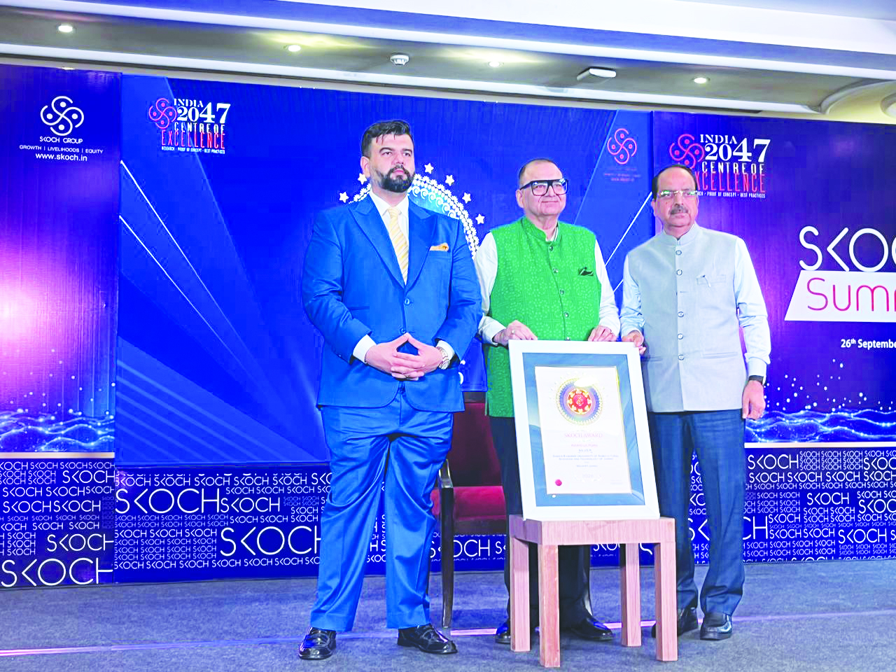 VC SKUAST-J receives prestigious SKOCH Award for excellence in agricultural education, research and innovation