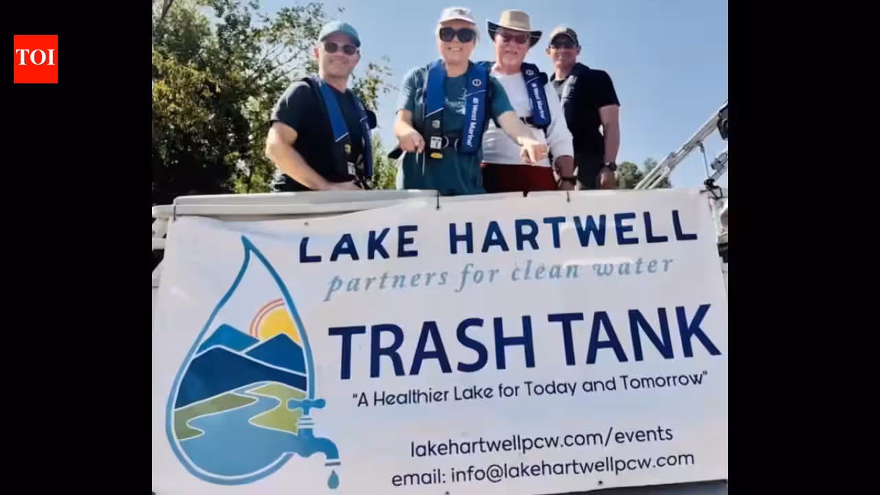 Regional drought pushed Lake Hartwell low enough to expose trash usually hidden underwater; 148 volunteers across 14 sites in five counties removed about 8,300 pounds, including a record 36 tires
