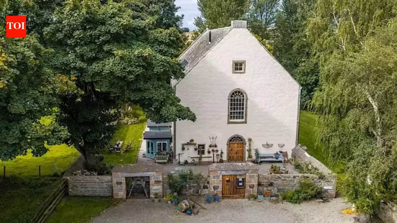 In 2014, a couple bought an 18th-century Scottish church and renovated it into a five-bedroom home and working bistro; the 4,779-square-foot property is now on the market with offers over £550,000