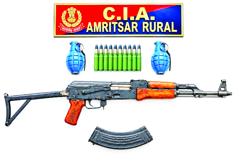 AK-47 Rifle, Two hand grenades recovered as Punjab Police dismantles illegal arms network