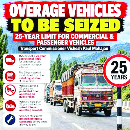 J&K Transport Department orders action against 25-Year-Old commercial vehicles