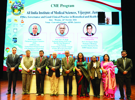 AIIMS Jammu Organises CME on Ethics,Governance and Good Clinical Practice inBiomedical and Health Research in Collaboration with AIIMS New Delhi and ICMR-New Delhi