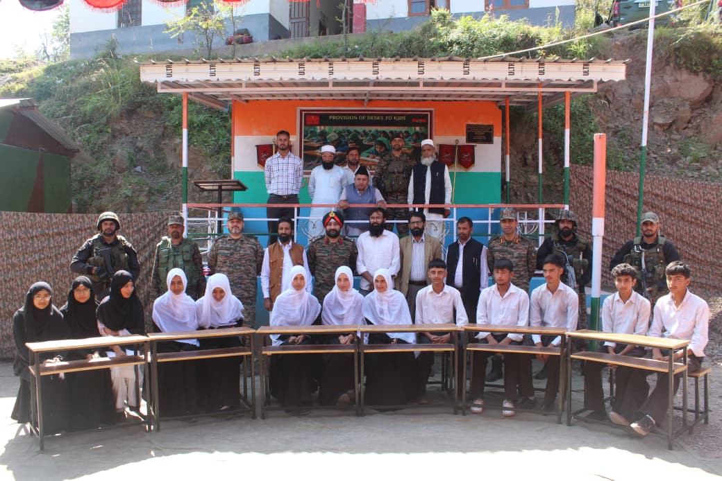Army provides desks to Govt Higher Secondary School Aral