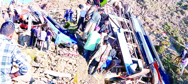 Two dead, 15 injured as passenger bus plunges into gorge in Udhampur