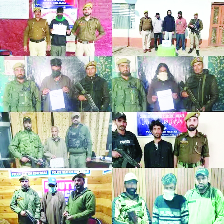 Police intensify anti-narcotics crackdown, 10 held in Anantnag and Kulgam