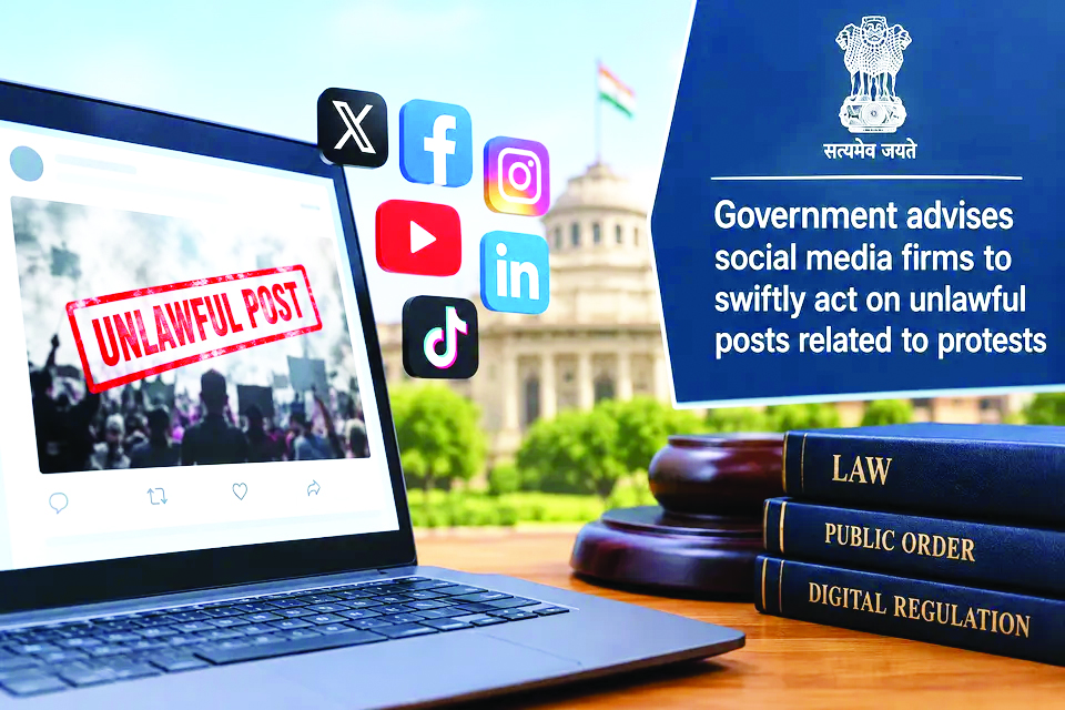 Govt advises social media firms to swiftly act on unlawful posts related to protests