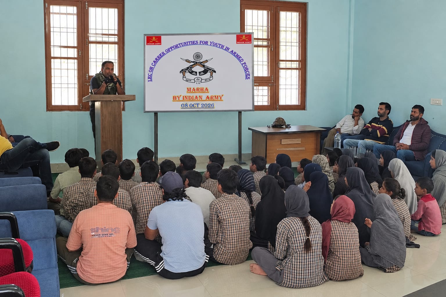 ARMY ORGANISED CAREER AWARENESS LECTURE FOR YOUTH AT MARHA, POONCH