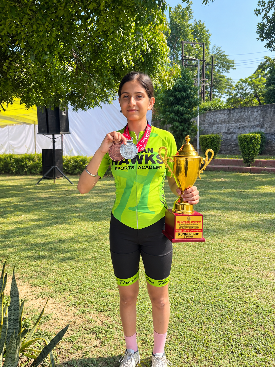 Indian Hawks Skater Radhika bags silver and bronze at DAV Nationals Indian Hawks Skater Radhika bags silver and bronze at DAV Nationals