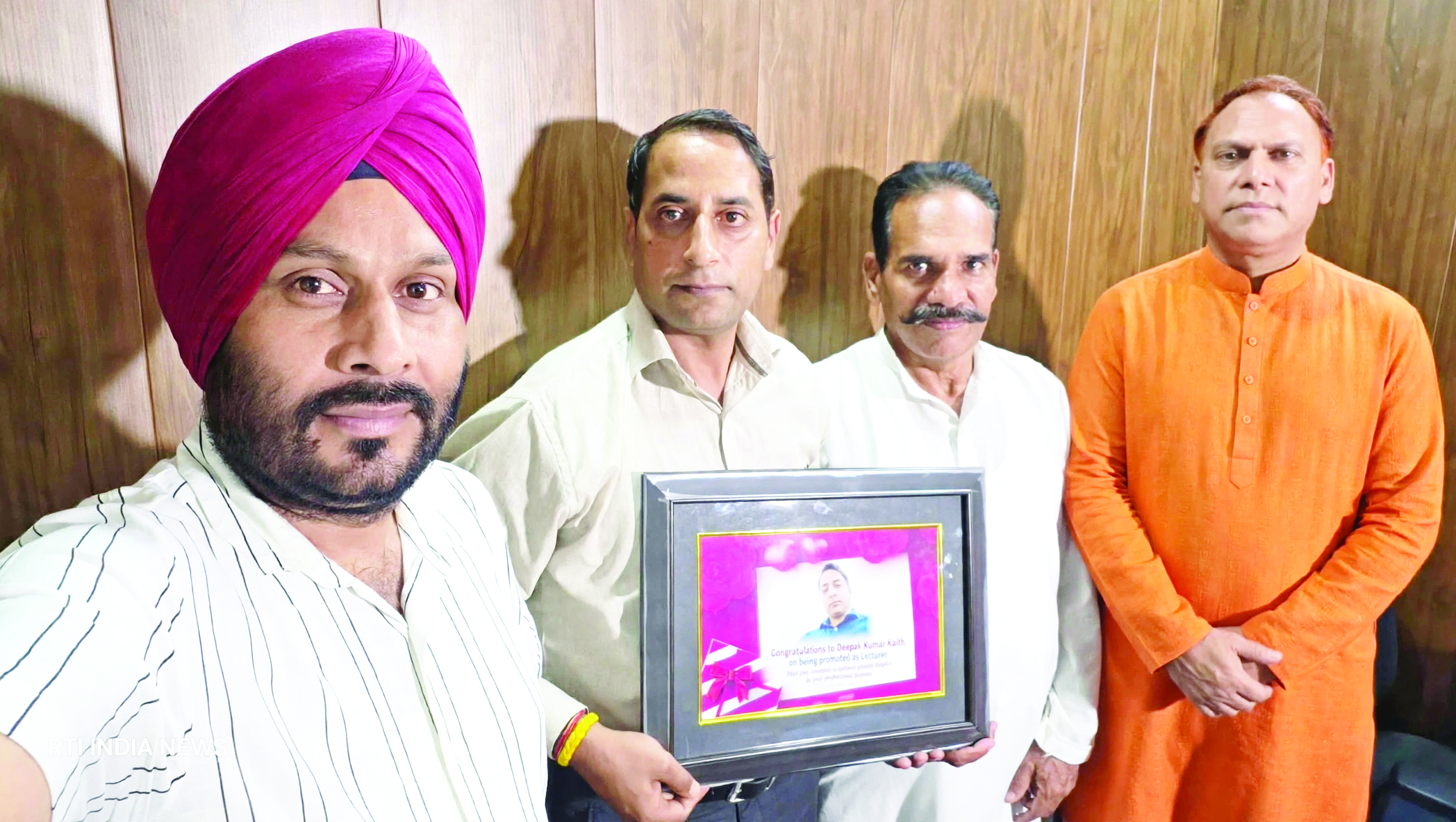 Lecturer Deepak Kaith felicitated on promotion