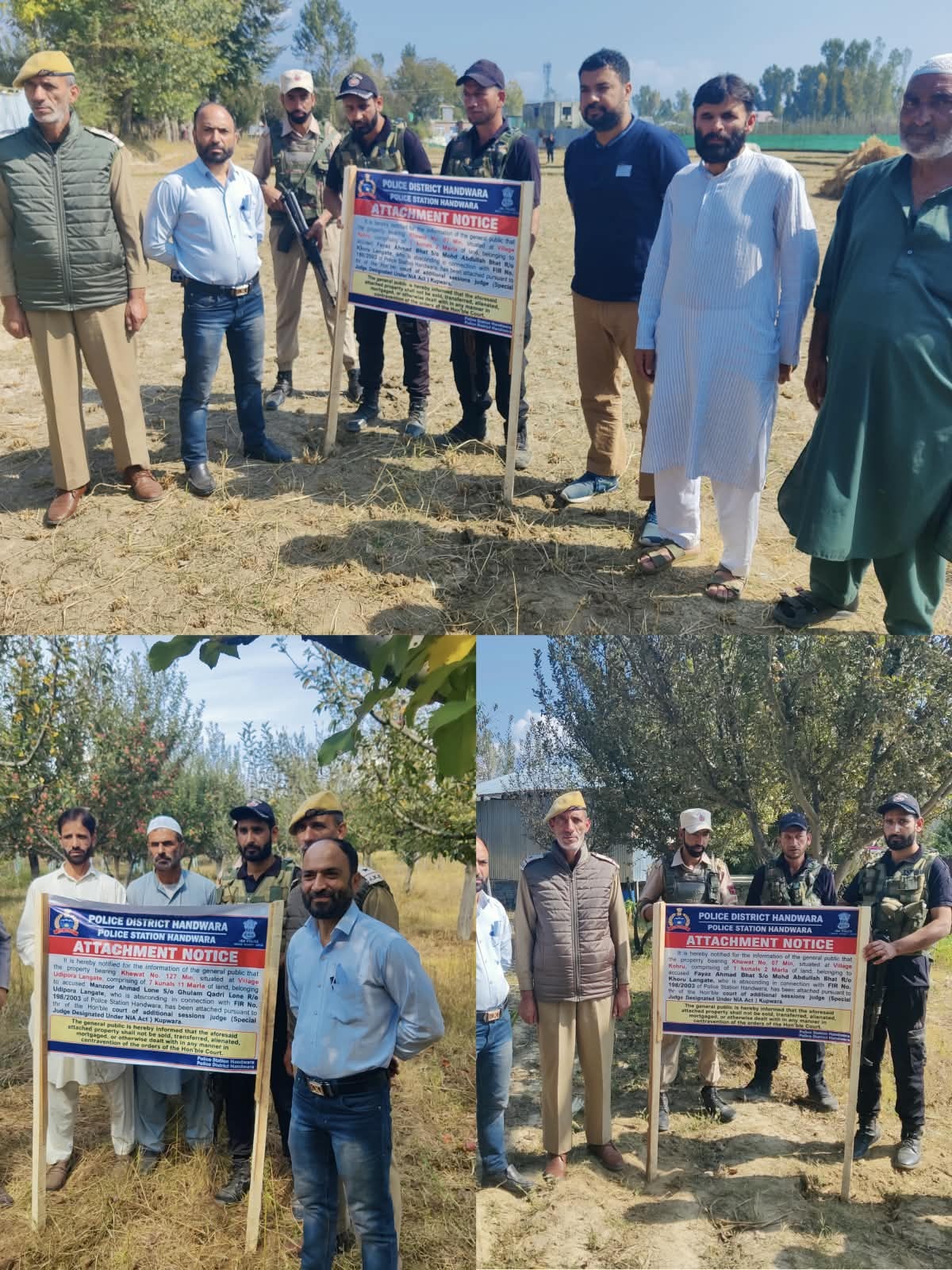 Police attaches land worth approx Rs 1 cr belonging to absconders