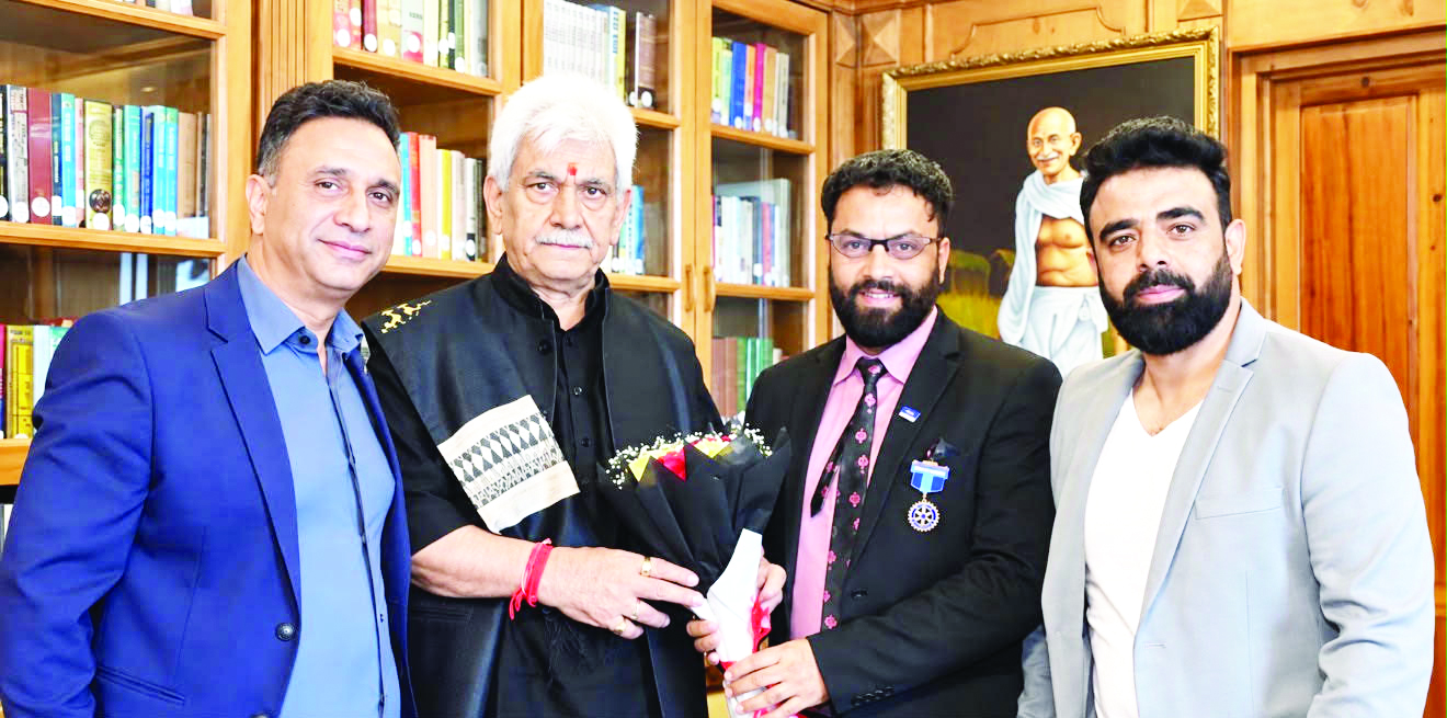 Rotary Club Kashmir President calls on LG; Discusses youth empowerment, environment & artisan welfare
