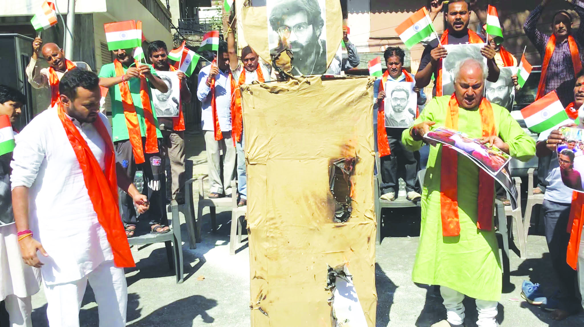 Shiv Sena Dogra Front protests, seeks clarity from Congress on controversial remarks